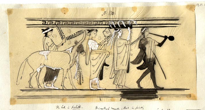 (110) procession of women and a bull
